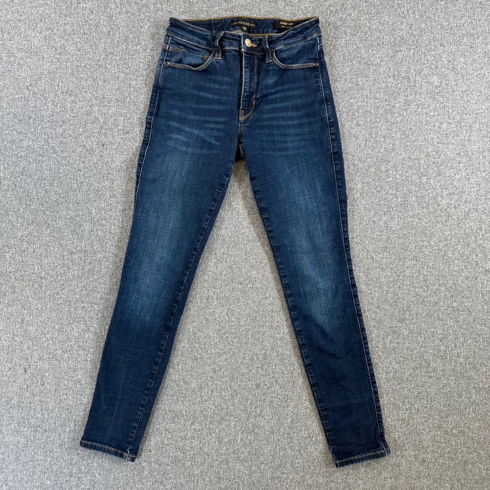 Guess Jeans Womens 27 Skinny Mid Sexy Curve Dark Blue W1BAJ3D4HG2 Stretch